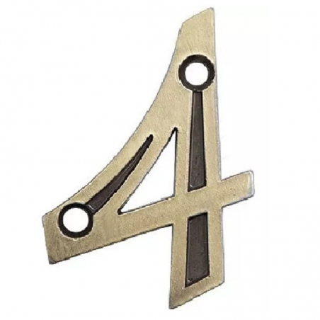 Número Residencial Zamac Latonado Oxidado (4) - União Mundial