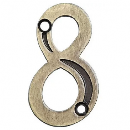 Número Residencial Zamac Latonado Oxidado (8) - União Mundial