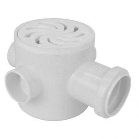 Caixa Sifonada 100X100X50 Grade Vórtice Branca Redonda - Amanco