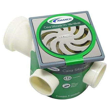 Caixa Sifonada N68 Alumínio P Grade Quadrada 100X100X50 - Amanco