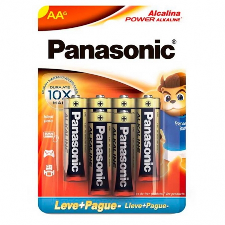 Pilha Alcalina AA com 6 unidades - Panasonic