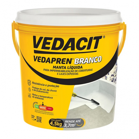 Manta Líquida Vedapren Branco Galão 4,5kg - Vedacit