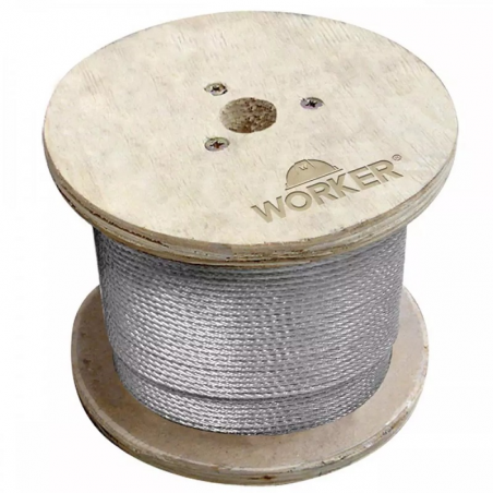Cabo de Aço Galvanizado 1/8 6X7 Revestido em Pvc 1 metro - Worker