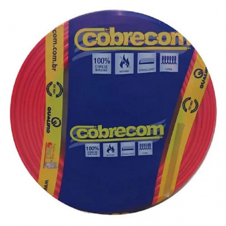 Cabo Flex 2,5mm Vermelho Peça com 100m - Cobrecom