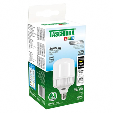 Lâmpada Bulbo High Led Tkl170 E27 30w Frio 6500k - Taschibra