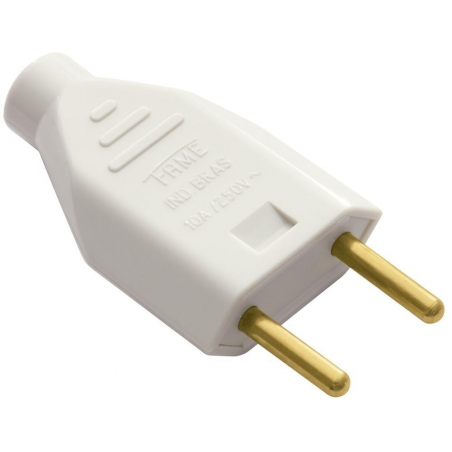 Plug Padrão 2 Pinos j Macho 10A cinza 1419 - Fame