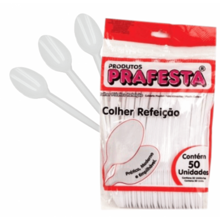 COLHER DESC BCO C/50UN PRAFESTA  UN