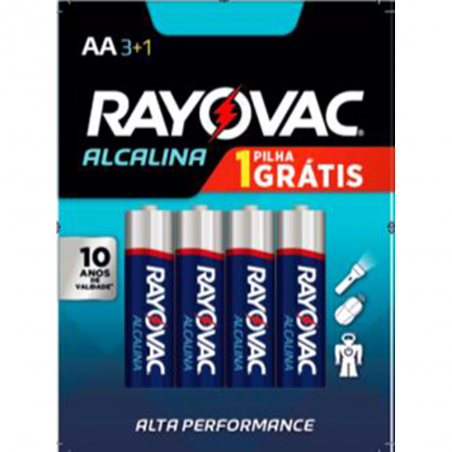 Pilha Alcalina AA L4P3 - Rayovac