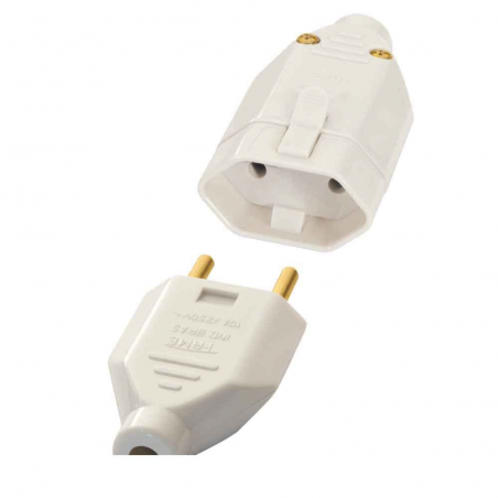 Plug Tomada Padrão 2P Bipolar Macho e Fêmea 10A Cinza 1898 - Fame