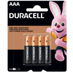 Pilha Alcalina AAA com 4 unidades - Duracell