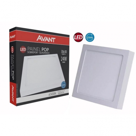 Painel Led Pop de Sobrepor Quadrado 30 24W - Avant