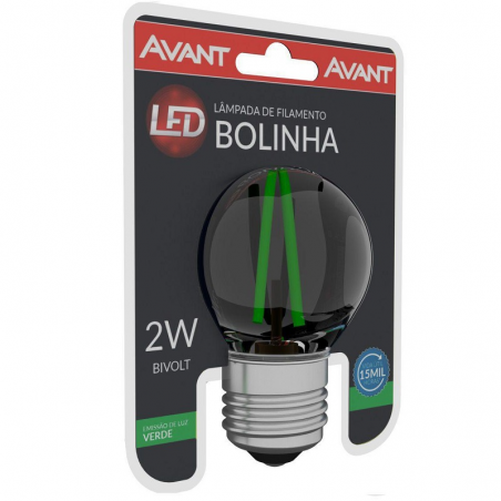 Lâmpada Led Bolinha Filamento Verde 2w Bivolt - Avant