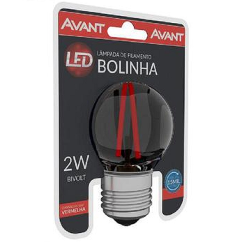 L Mpada Led Bolinha Filamento Vermelha W Bivolt Avant