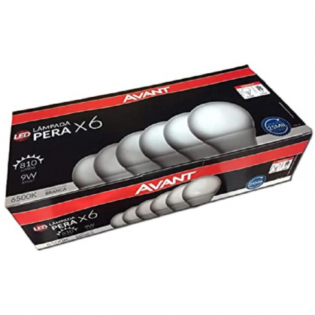 Lâmpada Led Pêra 9W Bivolt com 6 unidades - Avant