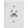 Tomada Telefone Adaptador Americano RJ11 4X2 branca Perlex