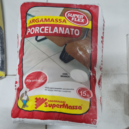 Argamassa Porcelanato Branco 15Kg - SUPERMASSA
