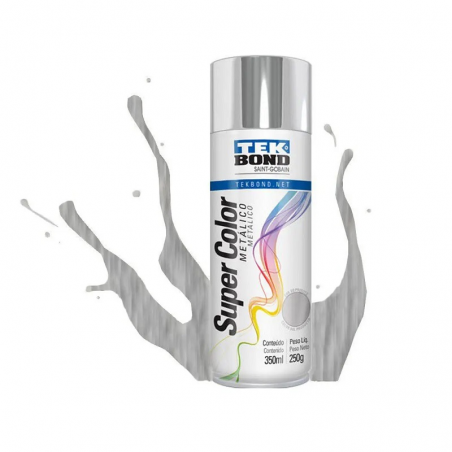 Tinta Spray Super Color Cromado Metálico com 350ml/250g - TEKBOND