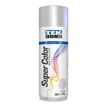 Tinta Spray Super Color Prata Metal com 350ml/250g - TEKBOND