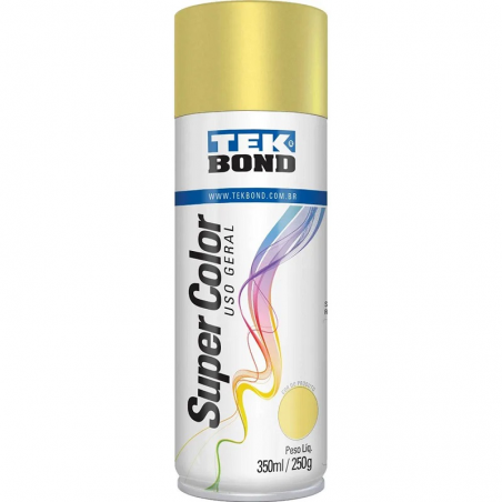 Tinta Spray Super Color Dourado com 350ml/250g - TEKBOND