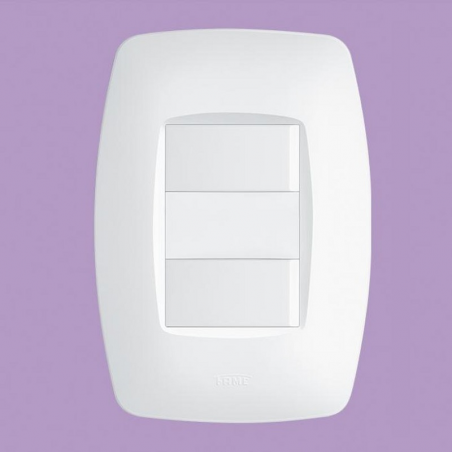 2 Interruptores Simples 16A 250V com Placa Elegance 2253 - Fame