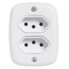 2 Tomadas 2P+T 10A 250V Sobrepor Branco - Pluzie
