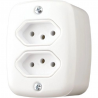 2 Tomadas 2P+T 20A 250V Sobrepor Plus Branco - Pluzie