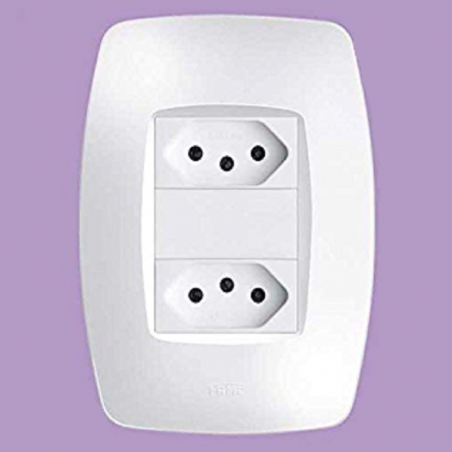 2 Tomadas Padrão 2P+T Distanciadas 20A com placa Elegance 2364 - Fame