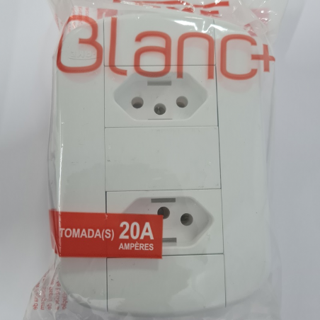 2 Tomadas Padrão 2P+T 20A com placa Blanc - Fame
