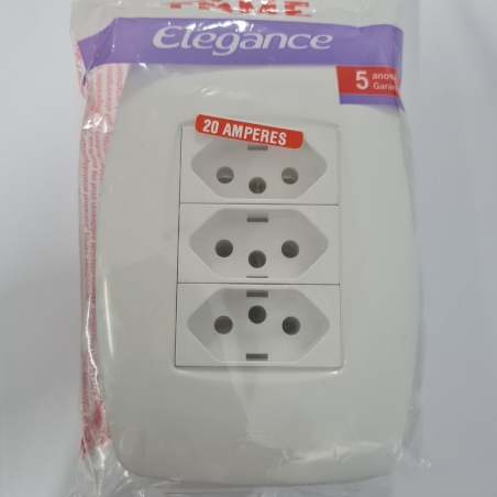 3 Tomadas 2P+T 20A Elegance 3129 - Fame