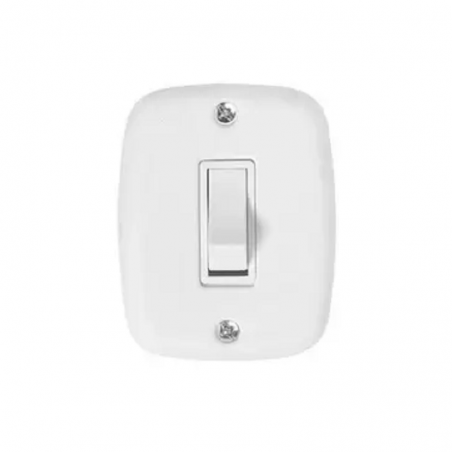 Interruptor 1 Tecla Simples 10A Branco Sobrepor - Pluzie