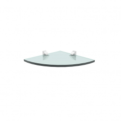 Prateleira Vidro Raio com Suporte Cromado 30x30cm - Prat-k