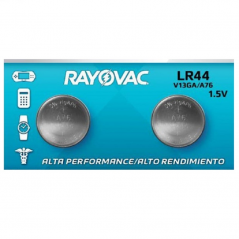 Bateria Botão Alcalina V13GA LR44 1,5V com 2 unidades - Rayovac