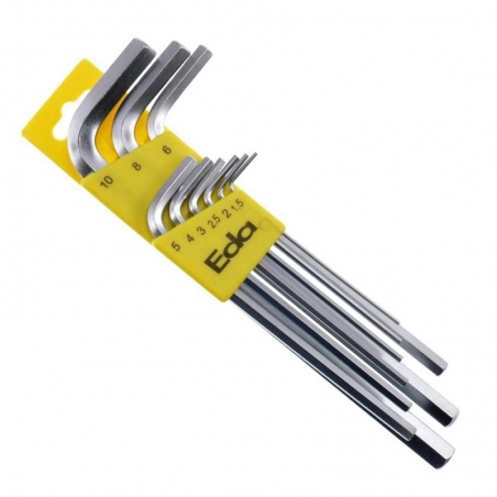 Chave Allen Longa 9 Peças 1,5mm a 10mm - EDA