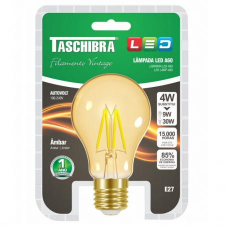 Lâmpada Led Filamento Vintage A60 4W - Taschibra